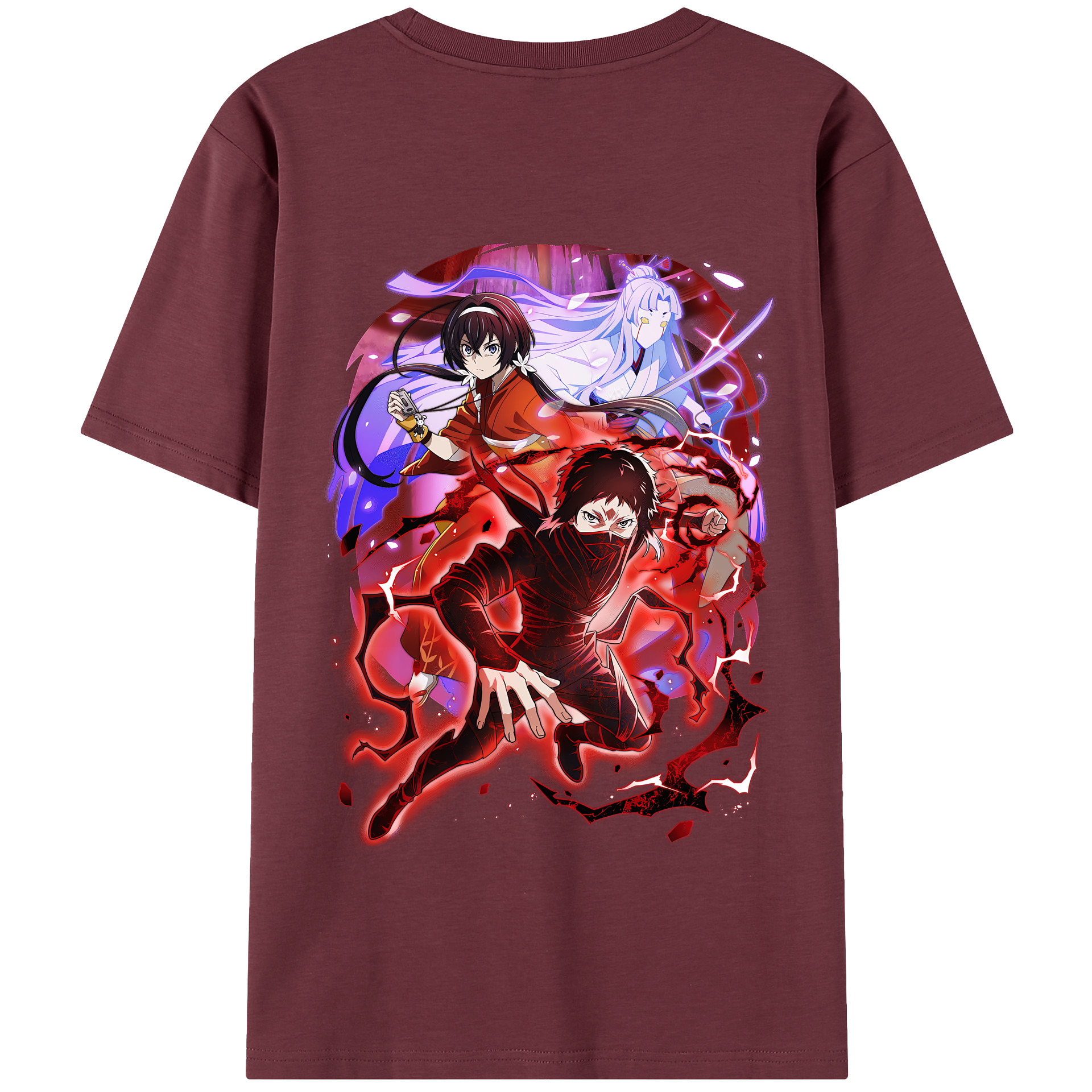 （画像用） 文豪ストレイドッグス Bungo Stray Dogs 綿100％半袖Tシャツ（背面プリント）
